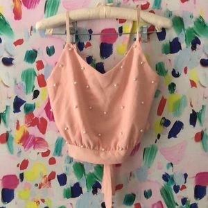 Pink Pearl Strappy Blouse
